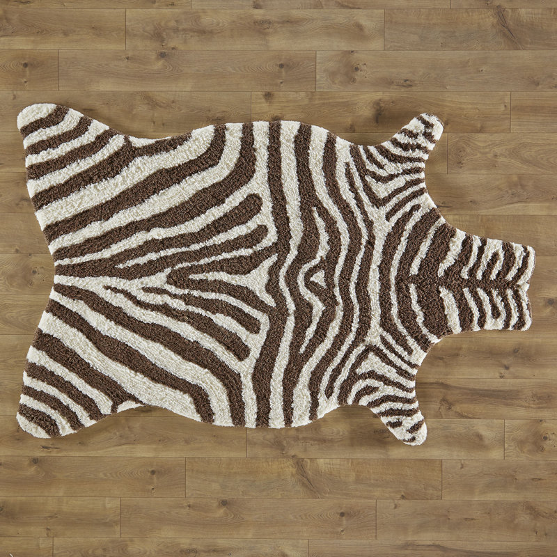 Zebra Stripe Brown Area Rug & Reviews Birch Lane